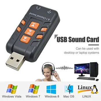  USB pentru Audio 3D Card de Sunet Extern USB 8.1 Canal Adaptor tarjeta de sonido pentru Windows Vista/XP, Win7, Win8