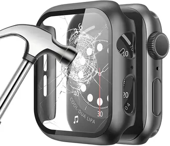  Sticla+capac Pentru Apple Watch 7 caz 45mm 41mm iWatch caz Dotari PC-ul bara de protecție+Ecran Protector Apple a uita-te la seria 7 caz