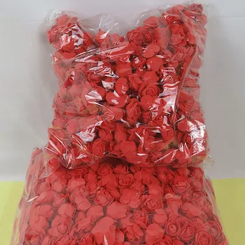  1500pcs en-Gros de Spuma PE Rose Cap 3,5 cm Flori artificiale DIY trandafiri urs nunta petrecere de Ziua Decor de Crăciun, Valentine Cadou pachet