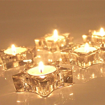  Clar Ceai lumina Lumanarea Titularii Rotund Indesata de Sticlă Suport de Lumanare Decor Nunta sfesnice Casa Decor de Crăciun