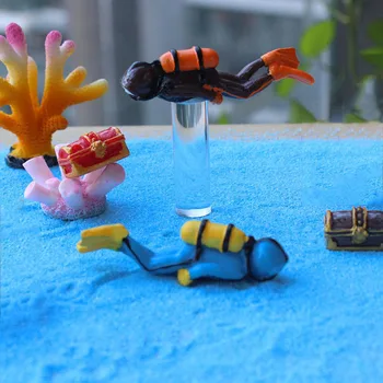  1 buc Rășină Ocean Diver Figurine Model de Lumea Subacvatică de Explorare de Comori Diver Piept Rezervor de Pește Ornamente Decorative Cadouri pentru Copii