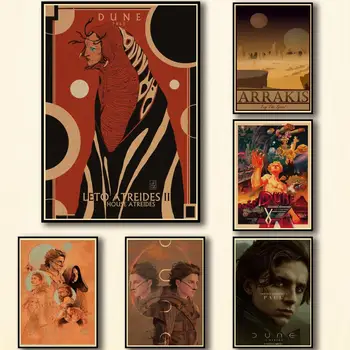  34 Modele Filmul Dune Kraftpaper Poster de Călătorie Poster opera de Arta Fantezie Perete Autocolant pentru cafenea Bar