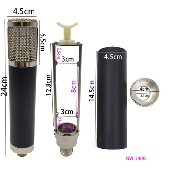  Noi de Vânzare Fierbinte Alb Negru Metal MF33 Microfon Shell Caz Corp Mic DIY Accesorii Pentru TELEFUNKE MF33 TF 33 FET Microfon