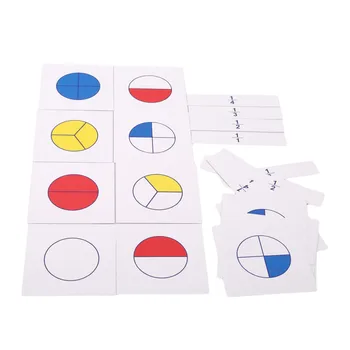  LAIMALA 1 Set Montessori Math Didactice Copii de Educație Timpurie Digital Fracțiune de Card pentru a Învăța Matematică Jucărie