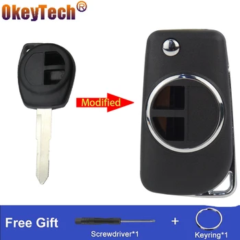  OkeyTech Modificat Flip Cheie Auto Shell Pentru Suzuki Swift Grage Vitara Alto 2 Buton de Telecomandă Caz Cu Gol HU133R Lama