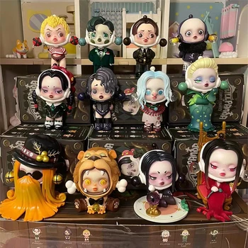  POP MART Skullpanda x Familia Addams Serie Cutie Misterioasă Kawaii Confirma Stil de Colectie Orb Cutii de Acțiune Figura Jucarii