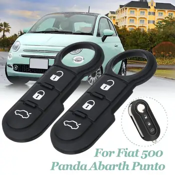  2 BUC Fob Cheie Telecomanda 3 butoane din Cauciuc Negru Buton Pad Pentru Fiat 500, Panda Abarth Punto