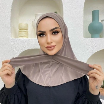  Acoperire completă fixare Fixare Cap Instant Nou Jersey Hijab Undercap Hijabs pentru Femei Femeile Musulmane Hijab Capacului Înfășoară Eșarfa Islam Turban