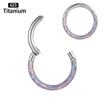  DIDE Implant Clasa F136 Titan Piercing Opal Sept Piercing-ul Inel Clicker Cercei inele de Nas 16G Piercing Bijuterii