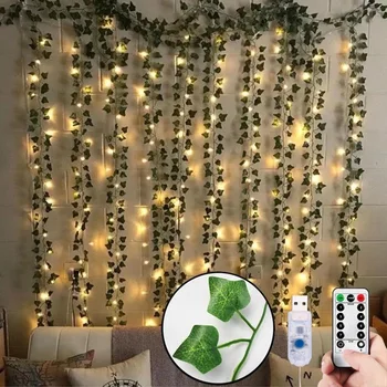  Lumini de crăciun decoratiuni pentru casa 2022 ornamente Artificiale ivy plante cățărătoare frunze de fals viță-de-vie pentru decorare DIY LED