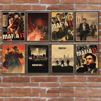  Gangster Joc De Acțiune Mafia Hârtie Kraft Poster Tablou Poster Camera De Zi Dormitor Decor Pictura