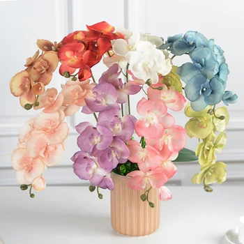  Latex Real Atinge Artificiale Flori de Orhidee Fluture Alb Orhidee Flori False Pentru Petrecere Acasă DIY Decorare Nunta Flores 2022