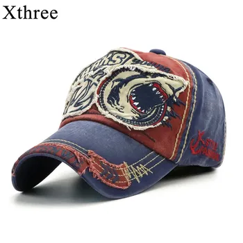  Xthree Nou Spălate De Baseball Capac Montat Cap Snapback Hat Pentru Barbati Os Femei Gorras Casual Casquette Broderie Rechin