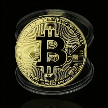  BITCoin Colecție de Artă Placat cu Aur Fizic Bitcoin Bitcoin BTC cu Caz Cadou Fizice Metal Antic Imitații de Monede de Argint