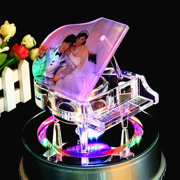  Pian de cristal moda Cristal Led-uri de Iluminat de bază, arată Destul de Frumos Lămpii rotative roti stand de bază de afișare