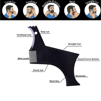  2019 Fierbinte 1 BUC Barba Pieptene Barba Modelarea Instrument de Styling Barbă Șablon Șablon Pentru Bărbați Ușor Și Flexibil se Potrivește Instrument