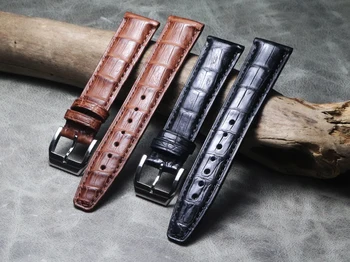  Barbati Handmade Maro Negru din Piele Watchband Curea Pentru IWC Model de Bambus 20mm 21mm, de 22 mm, din Piele de Crocodil de Lux Curea