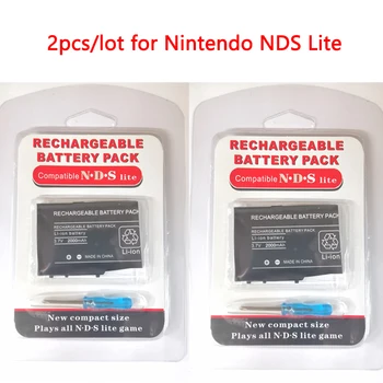  2 buc/lot 2000mAh 3.7 V baterie Reîncărcabilă Litiu-ion Baterie Pack Pentru Nintendo DS Lite NDSL Înlocuirea Bateriei Cu Șurubelniță Instrumente