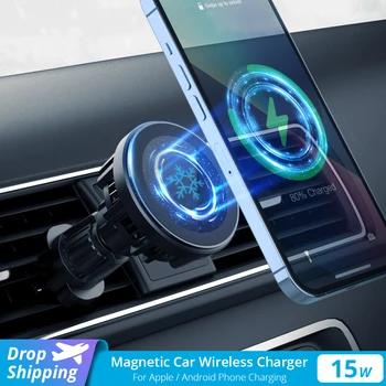  Magnetice Mașina de Telefon Încărcător fără Fir Suport pentru iPhone 14/13/12 Pro Max/Samsung S21 15W Wireless Rapidă Mașină de Încărcare Cooler Muntele