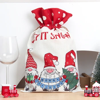  Anul nou 2023 Cadouri de Moș crăciun de Zăpadă Sac de Cadouri de Crăciun Candy Bag Decoratiuni de Craciun pentru Casa de Crăciun din Lemn Pandantiv Navidad 2022