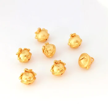  4 bucati 11mm cupru placat cu aur veritabil solid cap de tigru bell pandantiv DIY de mână brățară de bijuterii accesorii de par materiale