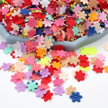  100buc Flori Artificiale Simțit pânză cinci petale de flori relief Fals Flori pentru Nunta Decor Acasă DIY Scrapbooking Cununa lore