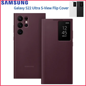  Original Samsung Galaxy S22 Ultra S-View Flip Cover SM-S908B, SM-S908B/DS, SM-S908U SM-S908E