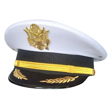  Căpitanul alb Marinar Capac Bărbați Armata Echipamente Militare Accesorii Vultur Insigna pentru Etapa Margine Largă Pălărie Cosplay US Navy Marine Capace