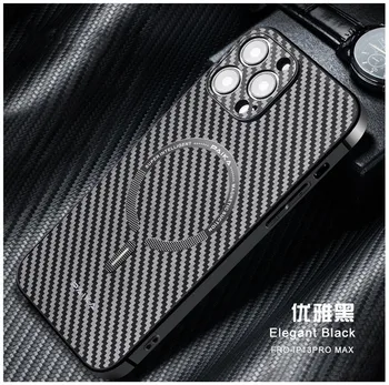  Pentru iphone 14 Pro Magsafe Fibra de Carbon Caz Pentru iphone 14 Pro Max Plus 13 12 11 Pro Wireless de Încărcare Magnetic se Acoperă Cu Magnet