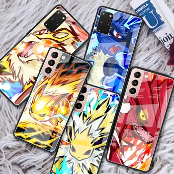  Sticla de Caz Pentru Samsung Galaxy S22 Ultra S21 Plus S20 FE S10 S9 S8 S10e Nota 20 10 9 Lite Telefon Acoperi Anime Rece Pokemon