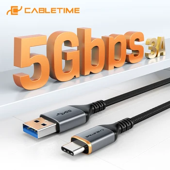  CABLETIME Tip C USB 3.0 Cablu Nailon 5Gbps Cupru Design Rapid de Date de Sincronizare pentru Samsung Huawei USB C Dispozitive C435