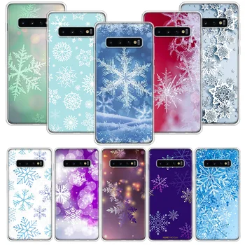  fulg de nea Iarna alb de zăpadă de Crăciun Caz de Telefon Pentru Samsung Galaxy S20 FE S21 Ultra S22 Plus S10 Lite S9 S8 J4 J6 J8 + Soft
