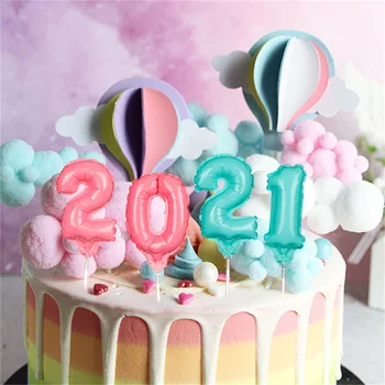  7Inch 0-9 digital Albastru Roz Mini Număr de Baloane Cake Topper-a Aniversare Ziua de nastere Decoratiuni Partid Folie de Mică Globos Tort Decoruri