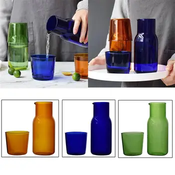  Moda Clar Bomboane De Culoare De Sticlă Ceașcă De Ceai Set Simplu Rezistent La Căldură Pahar De Suc De Sticlă Cu Ceai Băut Ulcior Ustensile De