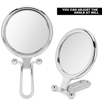  5X Mărire de Pliere Reglabil Cosmetice Oglindă Dublă față-Verso Oglindă de Machiaj (Argint)