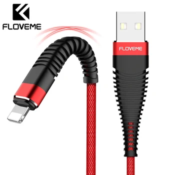  FLOVEME 1M de Iluminat Cablu Pentru iPhone XR X USB Cablu de Înaltă Rezistență Panglica de Încărcare Cablu de Date Pentru iPod iPad 1 2 Încărcător, Cabluri de Sincronizare