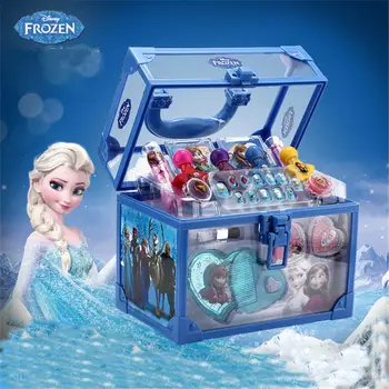  Disney Frozen Cosmetice de Machiaj Printesa Cutie Valiza Ruj Fata Jucarie Cadou pentru Copii pretinde joc set de produse cosmetice pentru copil