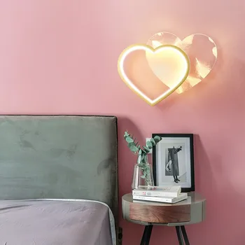  Nordic LED Lămpi de Perete Moderne, Creative, Dragoste Pene de Perete de Lumină Pentru Restaurant Living Decor de Perete Aprinde Lampa de pe Noptiera Dormitor